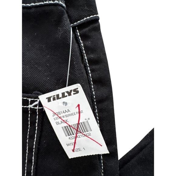 5 Star Premium Juniors Black Y2K Stitch Pants Sz 1/25 New with Tags - Picture 3 of 6